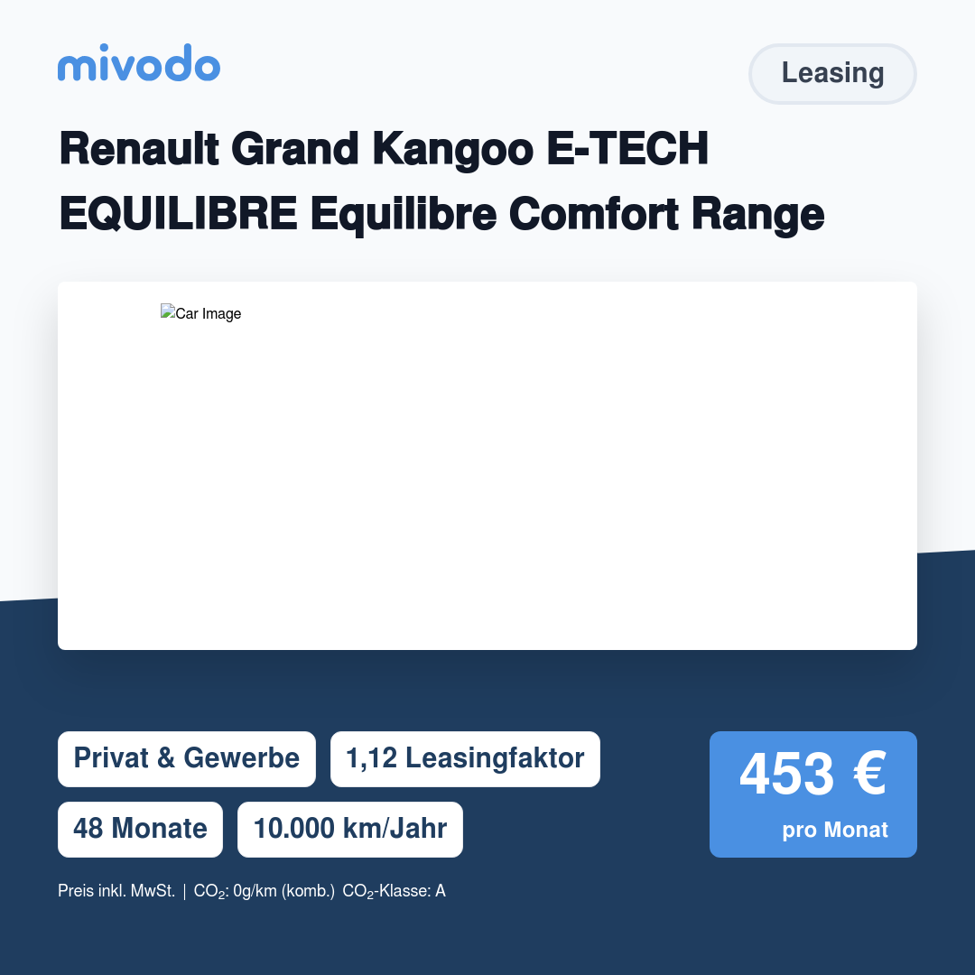 Renault Grand Kangoo E-TECH EQUILIBRE Equilibre Comfort Range AC22 L2