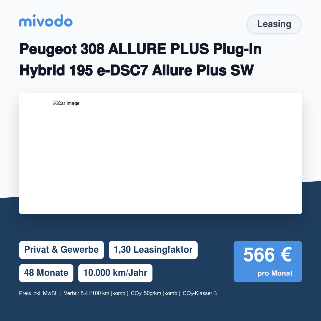 Peugeot 308 ALLURE PLUS Plug-In Hybrid 195 e-DSC7 Allure Plus SW
