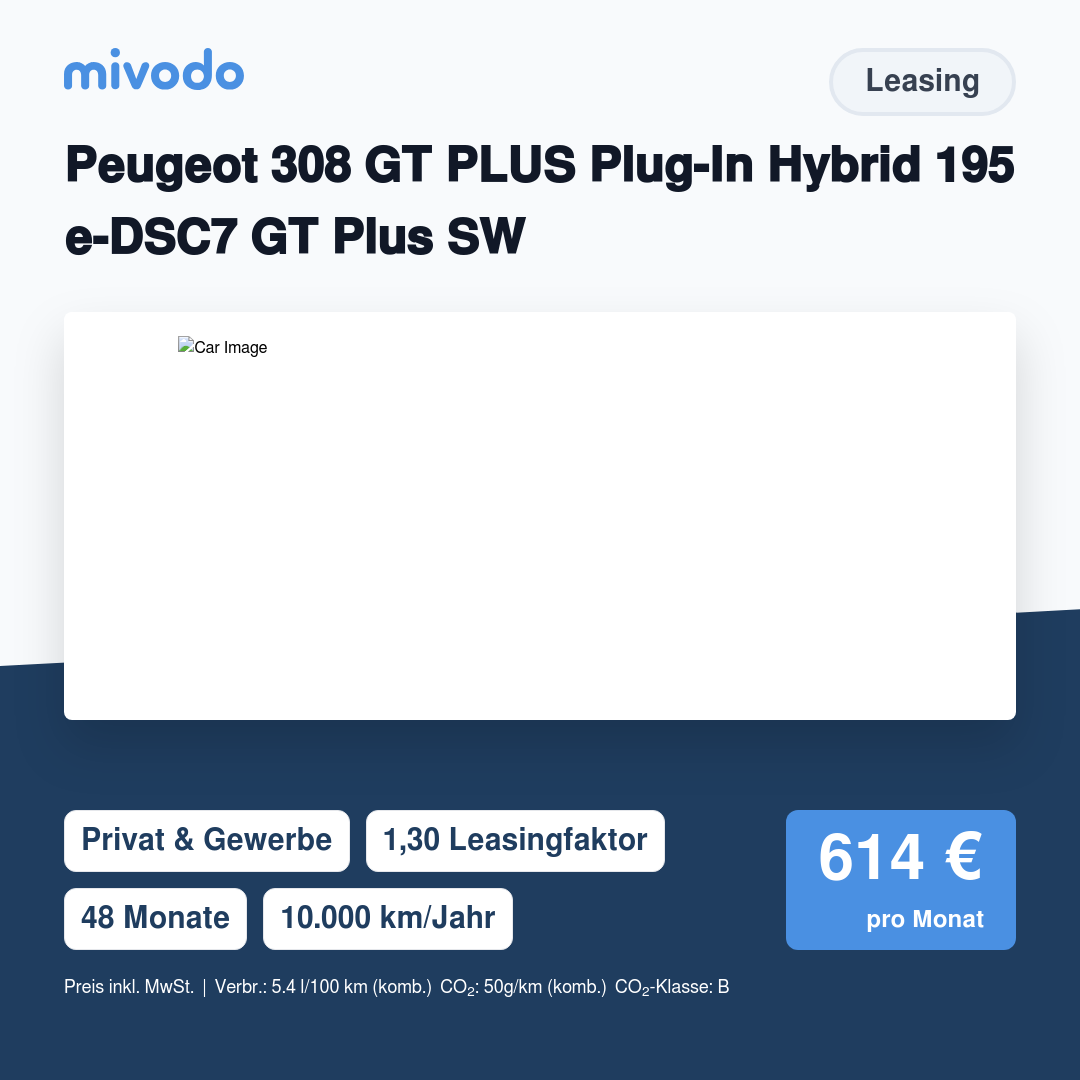 Peugeot 308 GT PLUS Plug-In Hybrid 195 e-DSC7 GT Plus SW