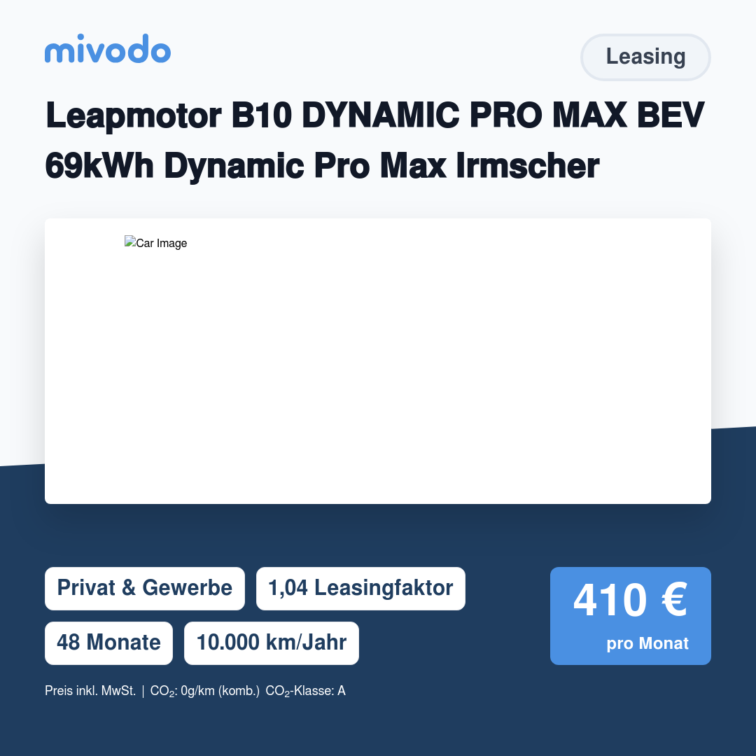 Leapmotor B10 DYNAMIC PRO MAX BEV 69kWh Dynamic Pro Max Irmscher