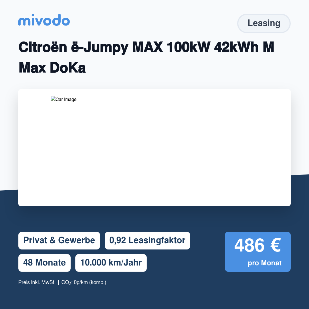 Citroën ë-Jumpy MAX 100kW 42kWh M Max DoKa